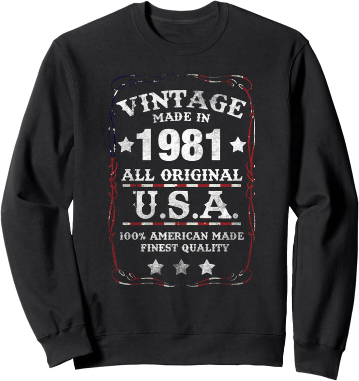 1981 Jahrgang Geburtstag Original Retro USA Amerikaner Sweatshirt