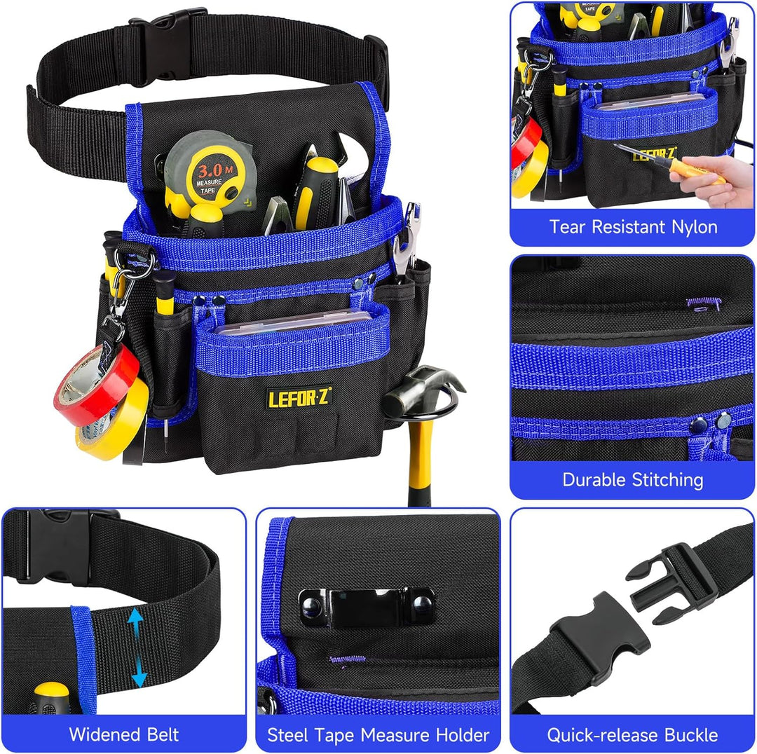 Werkzeuggürtel,Magnetische Werkzeugtasche mit 14 Taschen,Werkzeuggürtel Herren,Abnehmbare und Verste