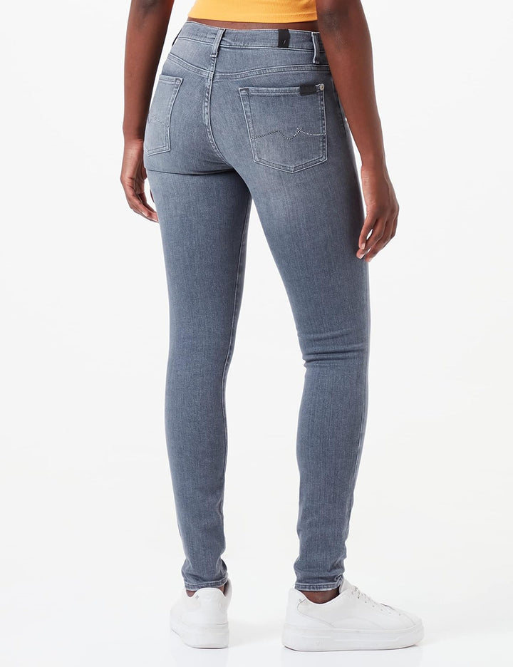 7 For All Mankind Damen Hw Skinny Slim Illusion Moon Tune with Embellished Squiggle Jeans 25W / 25L