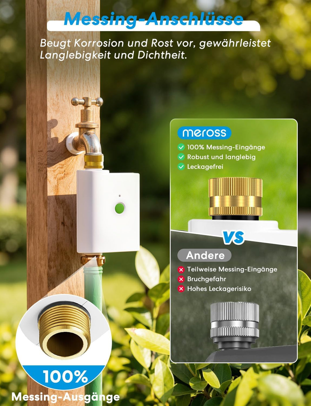 Meross Bewässerungscomputer WLAN MST100 | Automatische Bewässerung - APP Steuerung | Aussen-Fernsteu