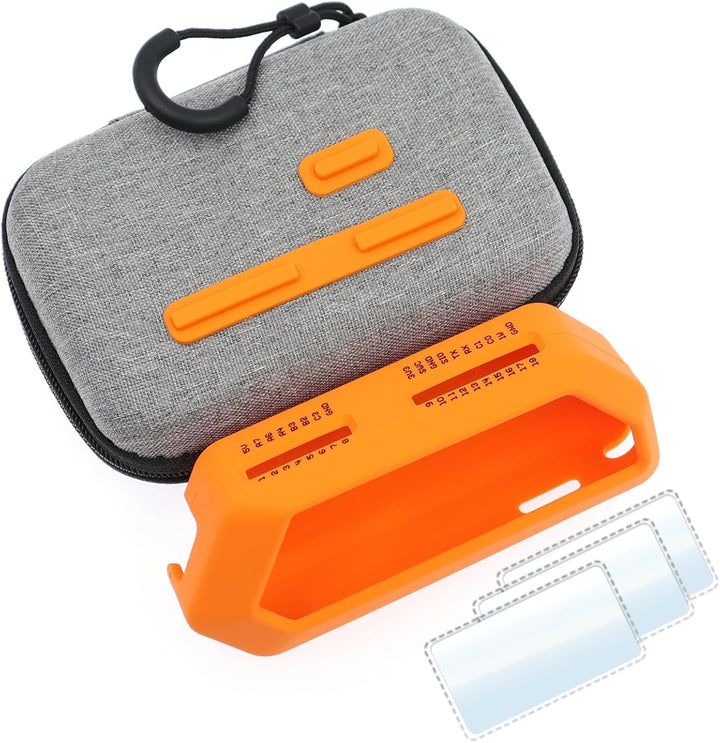 5 in 1 Protective Accessories Soft Silicone Case & Eva Carrying Case & 3 Pack of Screen Protect & SD