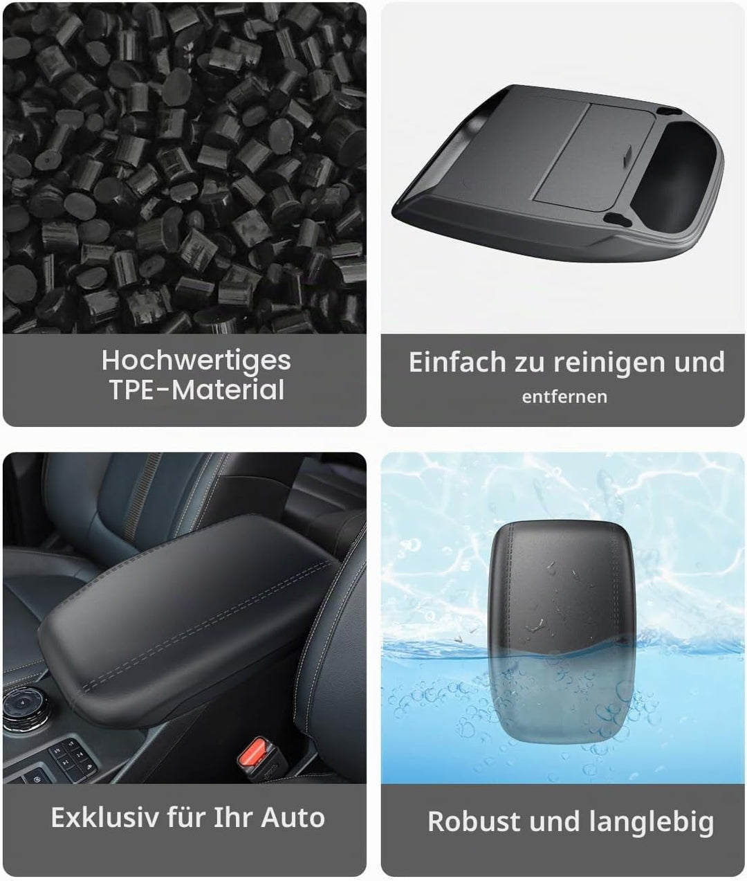 CDEFG Kompatibel mit Ford Ranger T9 2023 2024 2025 2026 Raptor Wildtrak XLT Mittelarmlehne Armlehnen