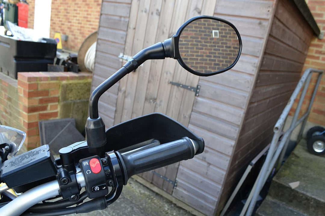 Motorrad Spiegel Heber Verlängerungen CNC Bearbeitet Aluminium - Schwarz - Paar