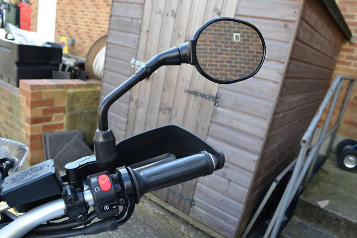 Motorrad Spiegel Heber Verlängerungen CNC Bearbeitet Aluminium - Schwarz - Paar