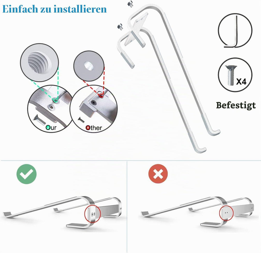 Laptopständer Laptop Ständer - Ergonomisch Aluminium Computerständer PC Halter Leicht Belüfteter für