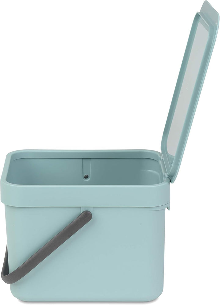 Brabantia 109645 Sort & Go Einbaubehälter, Plastik,Minzgrün,6L Minzgrün 6 Liter, Minzgrün 6 Liter