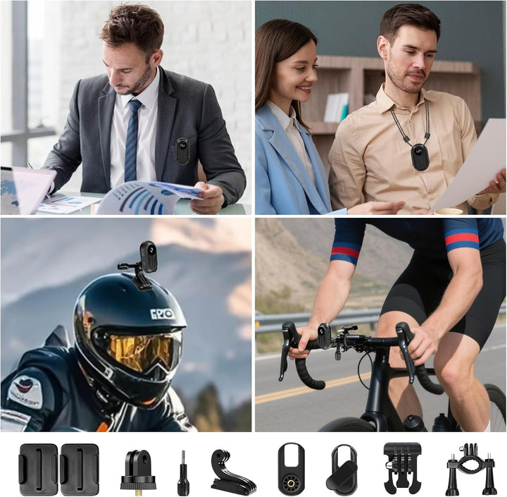 Action Cam, HD 1080P Daumen Körperkamera, 360° Drehbare Sport Action Kamera, 120° Weitwinkel Kleine