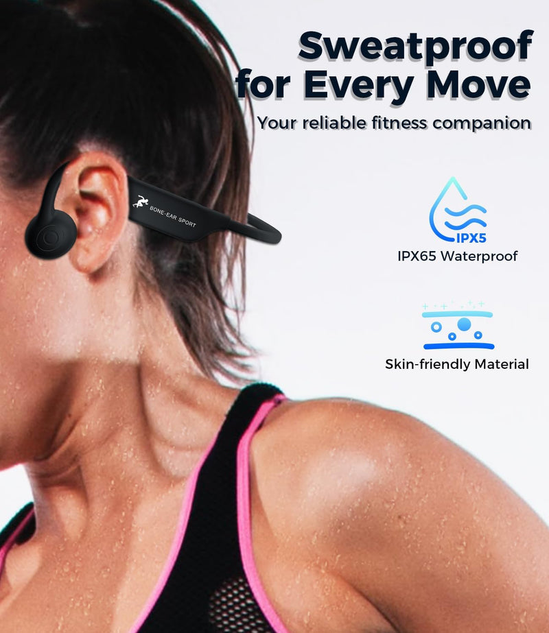 Knochenschall Kopfhörer, Bluetooth 5.2 Wireless Bone Conduction Kopfhörer, IP67 Wasserfeste Sport Ko