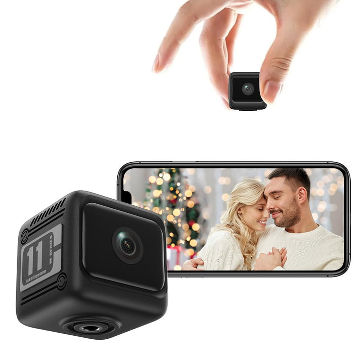 XNJ Mini Kamera, 4K HD WLAN Überwachungskamera innen mit 1600mAh Akku für Lange Laufzeit,Bewegungsme