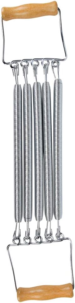 Chest Expander 5 Springs, Fitness Brust Expander mit Holzgriff Brusttrainer Fitnessgerät für Zuhause