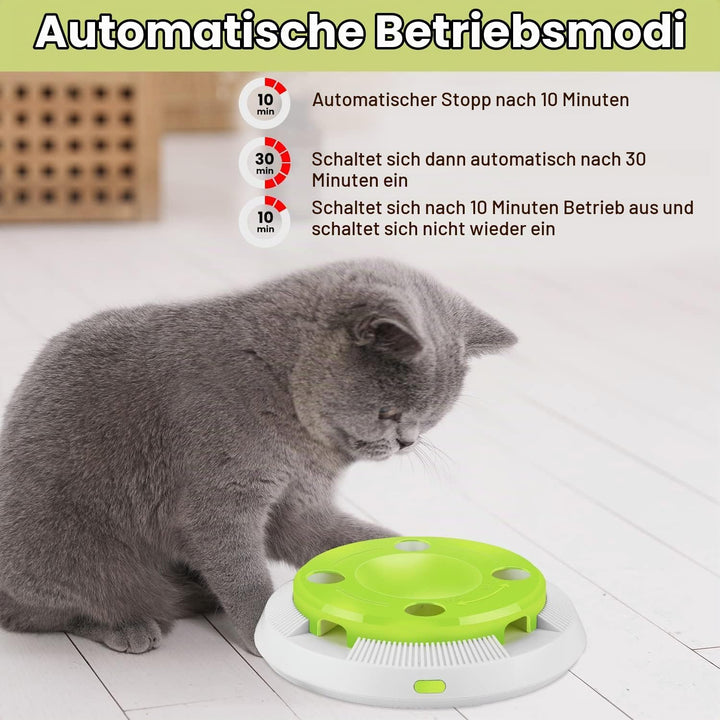 PETTOM Katzenspielzeug Elektrisch, Katzenspielzeug Selbstbeschäftigung Automatisch Batterieberieben,