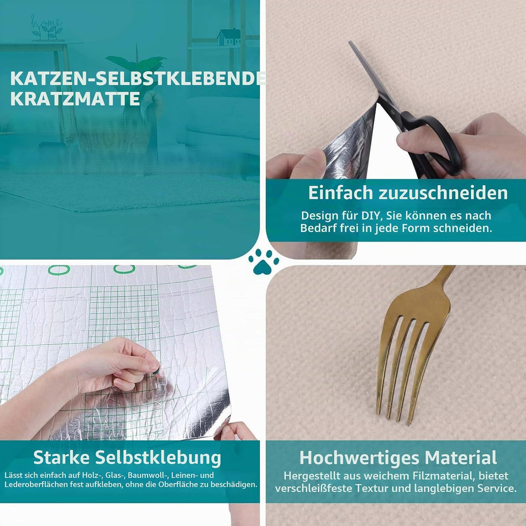 Kratzmatte Katze selbstklebend Kratzteppich Katze Wand Kratzbretter Sofa Kratzschutz Kratzmatte für