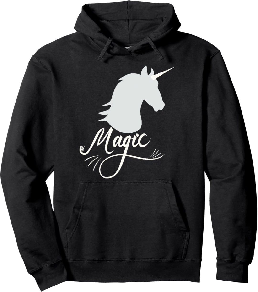 Magisches Einhorn - Weisse Einhorn-Silhouette Pullover Hoodie