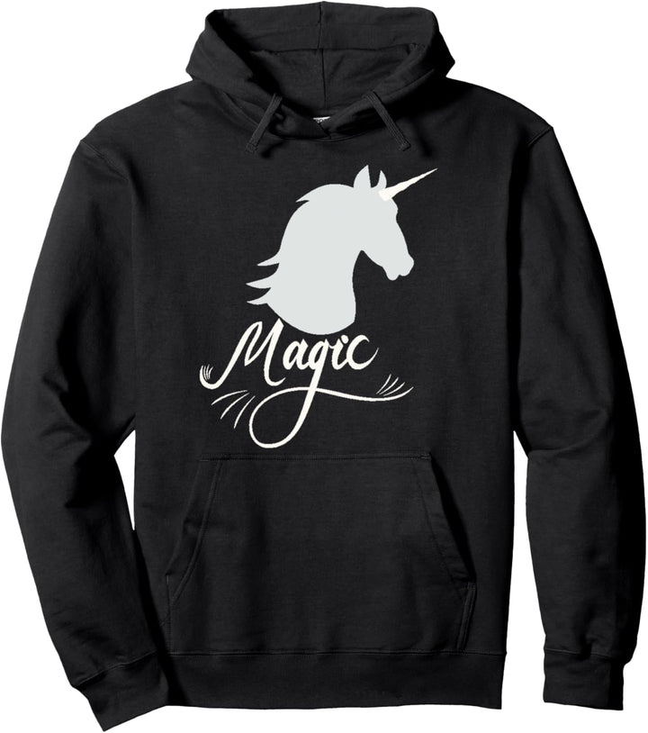 Magisches Einhorn - Weisse Einhorn-Silhouette Pullover Hoodie
