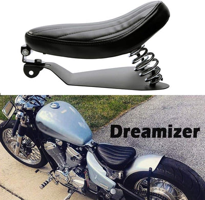 DREAMIZER Schwarz Dick Motorrad Bobber Sitz, Motorrad Solo Sitz für Sportster XL883 1200 Dyna Cross