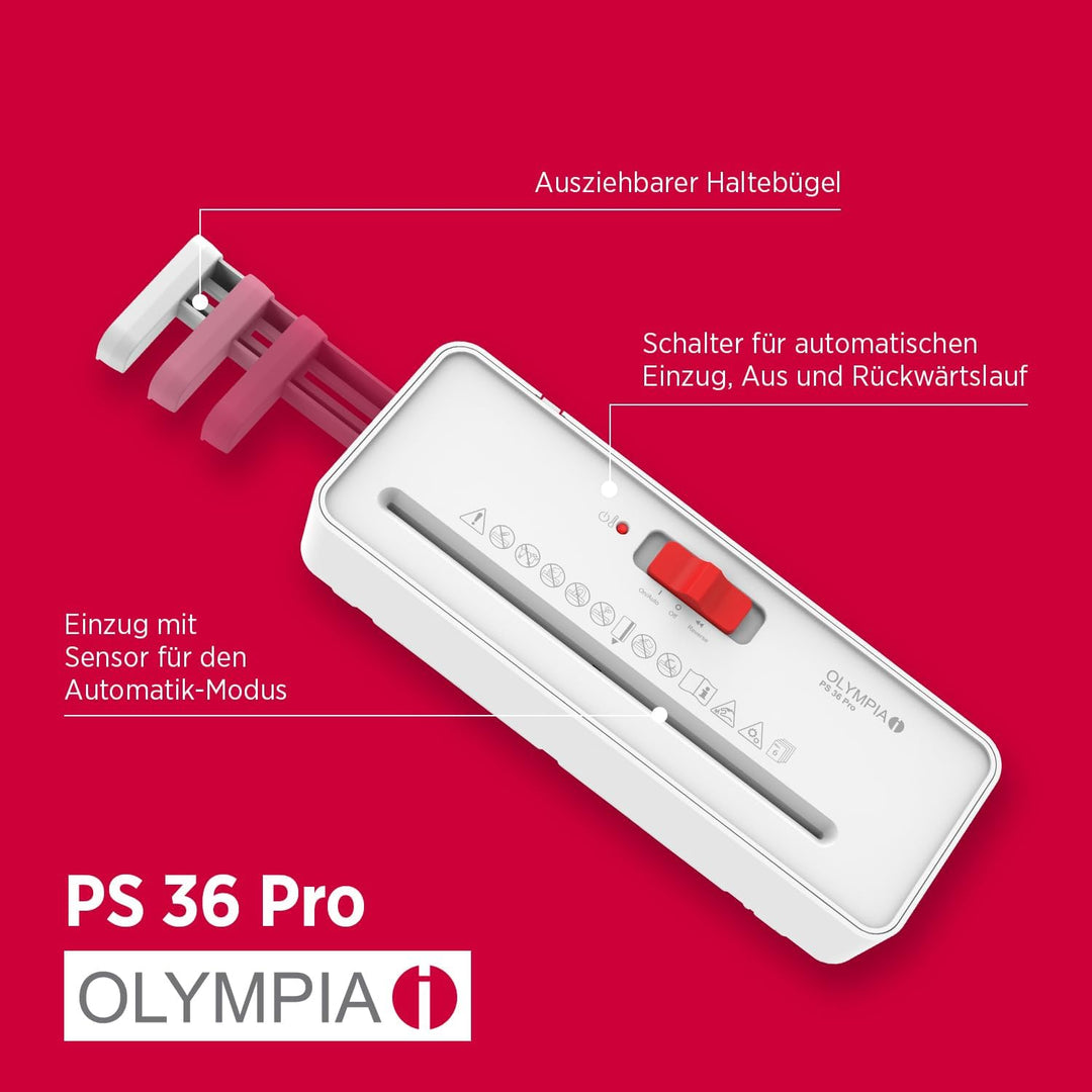OLYMPIA PS 36 Pro Aktenvernichter | Papierschredder mit Streifenschnitt 6 mm | Schredder Aktenvernic