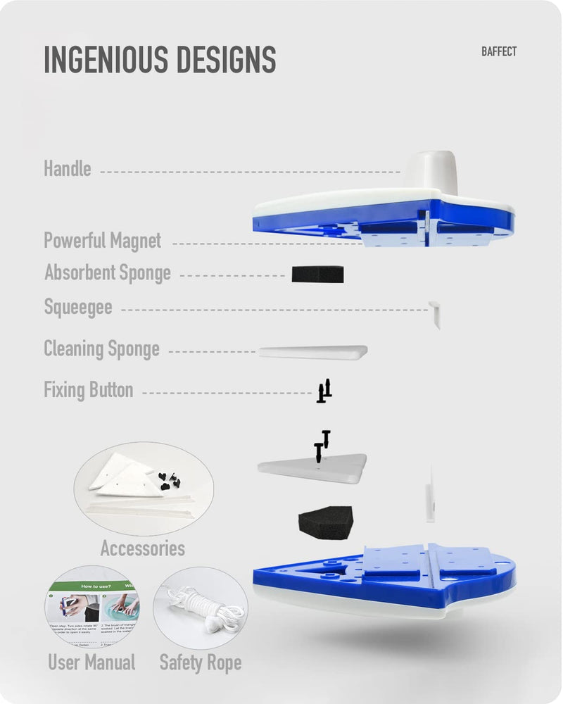 Baffect Startseite Double Side Magnetic Window Cleaner Beide Seiten-Glaswischer Werkzeuge Oberfläche