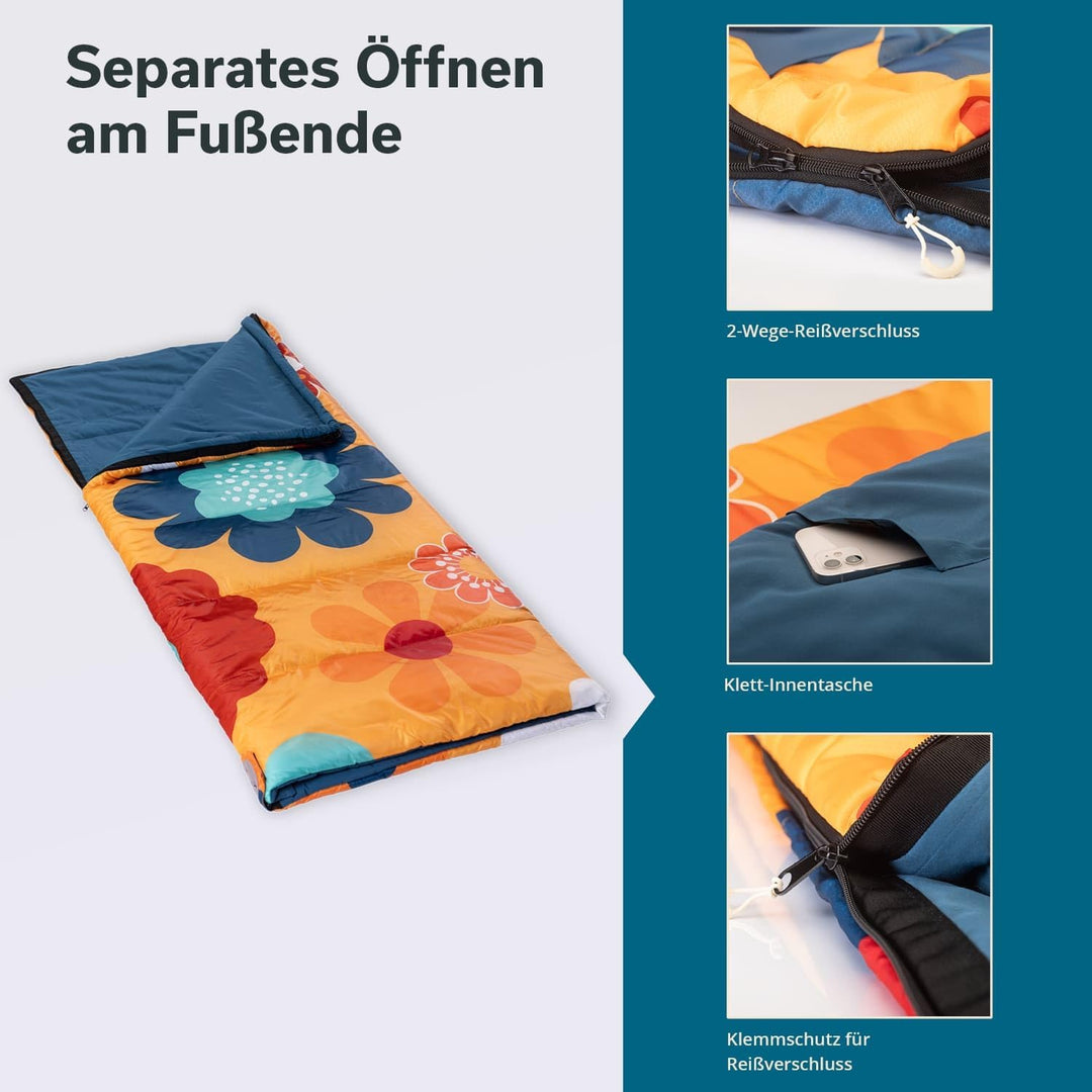 Skandika Deckenschlafsack Sovro | Schlafsack Outdoor für Erwachsene, 3 Jahreszeiten, als Doppelschla