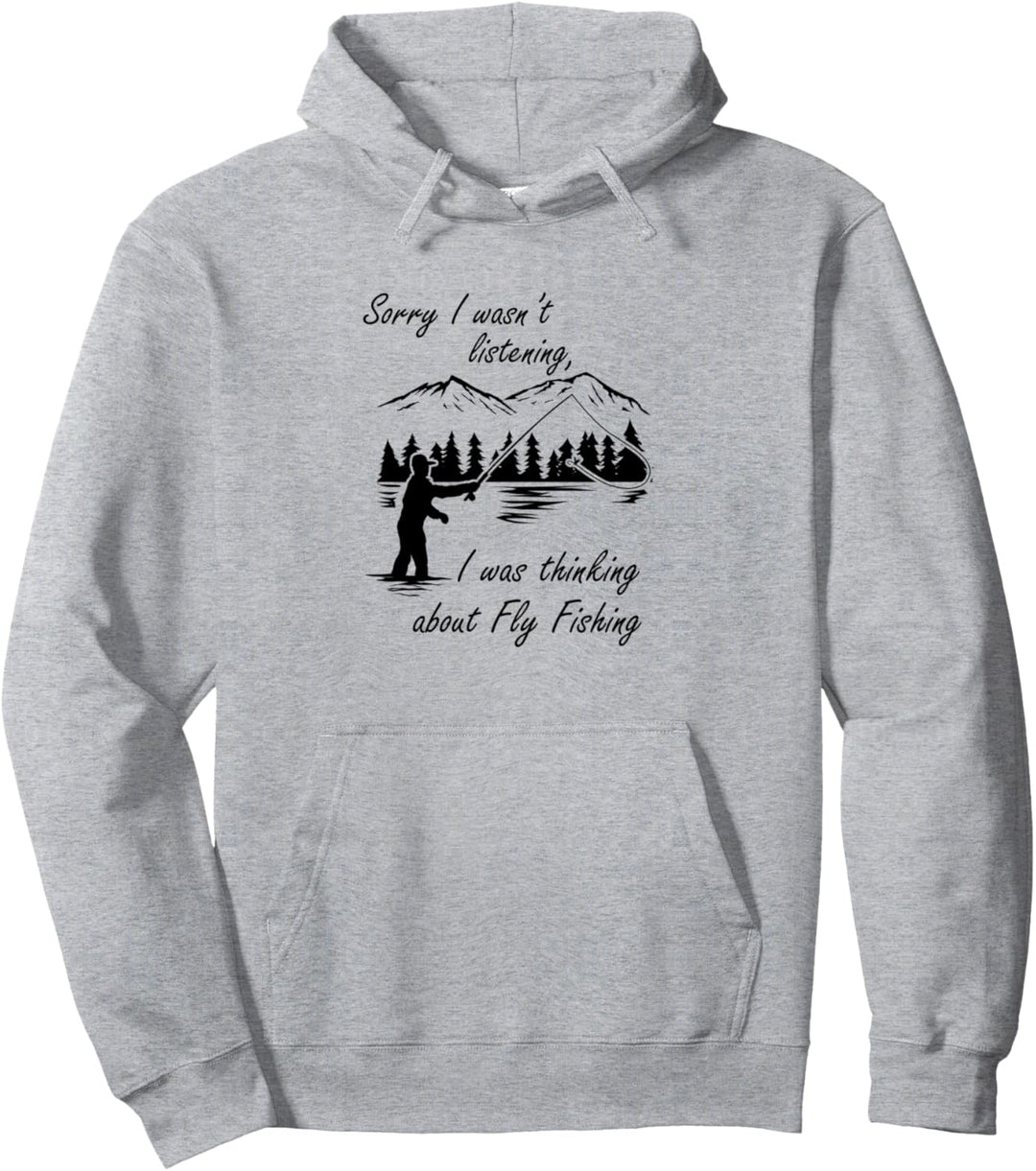 Hobbyfischer Angler Forelle Fliegenfischen Pullover Hoodie