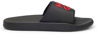 HUGO Herren Nil Slid Slides mit Logo-Riemen Grösse 39 EU Black2, 39 EU Black2