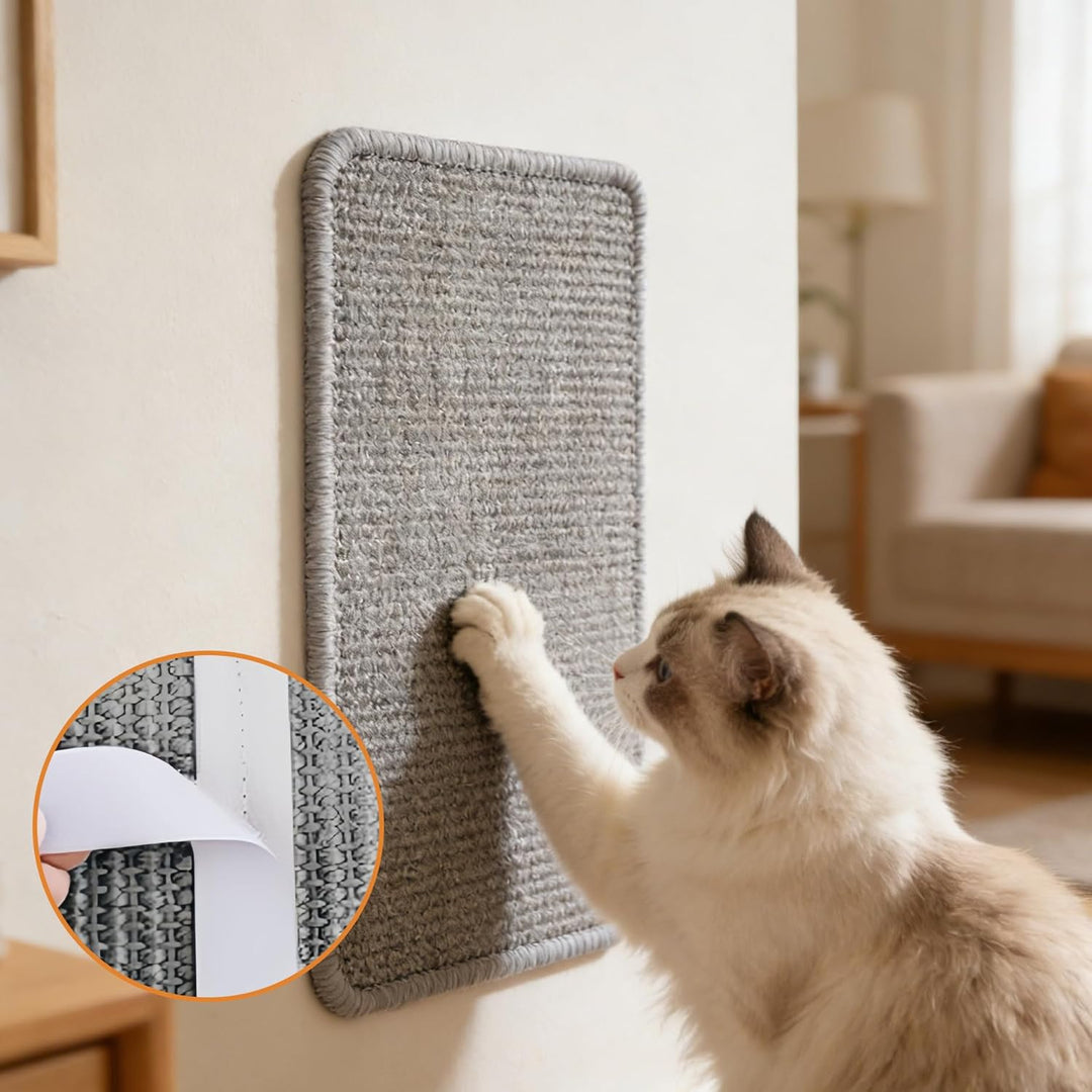 2 Stück Kratzmatte für Kaninchen, Wiederverwendbar Kratzteppich Katze Kratzbrett rutschfest Sisal-Kr