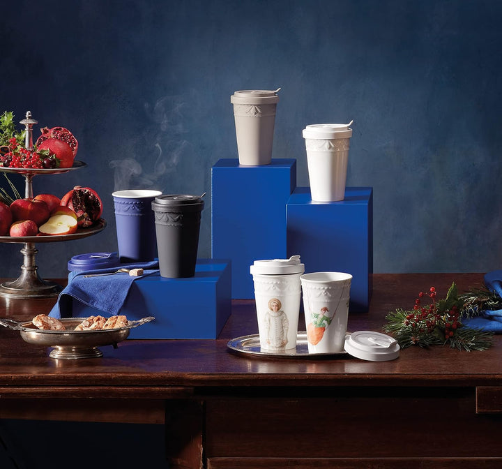 KPM Berlin KURLAND To-Go Becher 0,35l, Porzellan-Becher, Kaffeebecher 13 cm, Teebecher, Handmade im