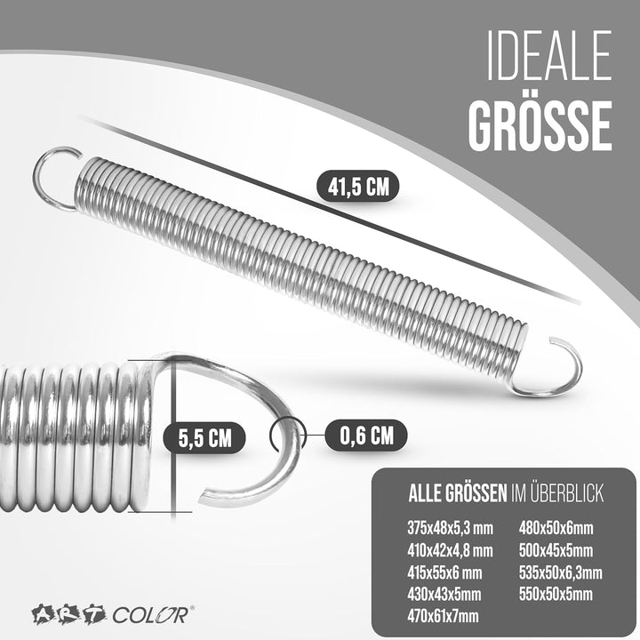 Garagentorfeder Paar (2 Stück) Universal Zugfeder - in 9 verschiedenen Grössen erhältlich - verzinkt