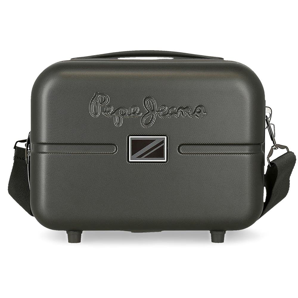 Pepe Jeans Accent Anpassbarer Kulturbeutel ABS-Toilettenbeutel Anthrazit, ABS-Toilettenbeutel Anthra