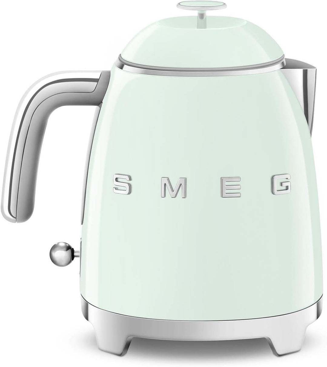 Smeg, Kleiner elektrischer Wasserkocher KLF05PGEU 0,8 L, Edelstahlfilter, Sicherheitsautomatik, Wass