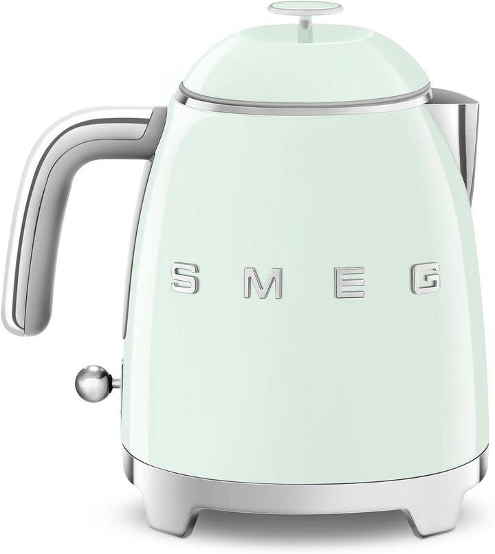 Smeg, Kleiner elektrischer Wasserkocher KLF05PGEU 0,8 L, Edelstahlfilter, Sicherheitsautomatik, Wass