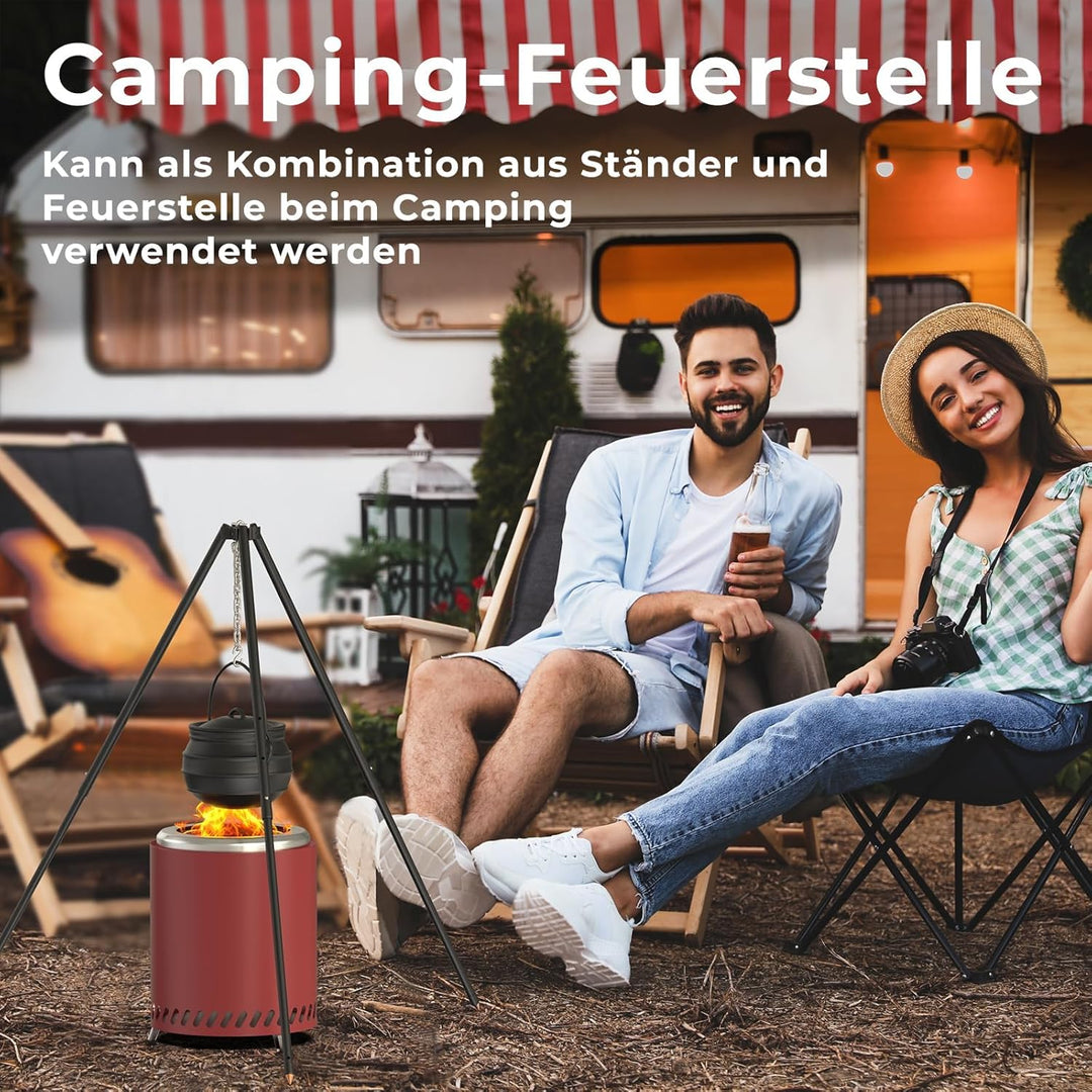 Rauchfreie Feuerschale Outdoor Tragbarer Tisch-Feuerkorb 304 Edelstahl für Pellets/Holz Feuerschalen