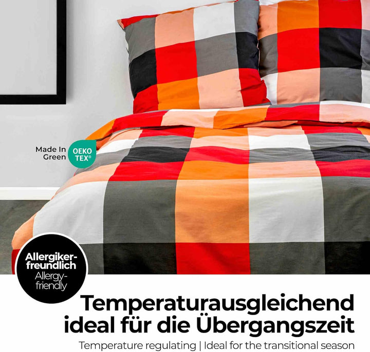 etérea Baumwolle Bettwäsche Rian 200x200 1er Set - mit Reissverschluss - Renforcé Qualität - Allergi