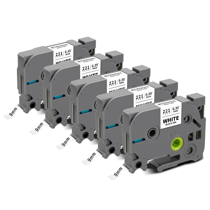 5x Kompatibel für Brother P-Touch Bänder 9mm TZe-221 TZ-221 Ub-221 Etikettenband für P-Touch Brother