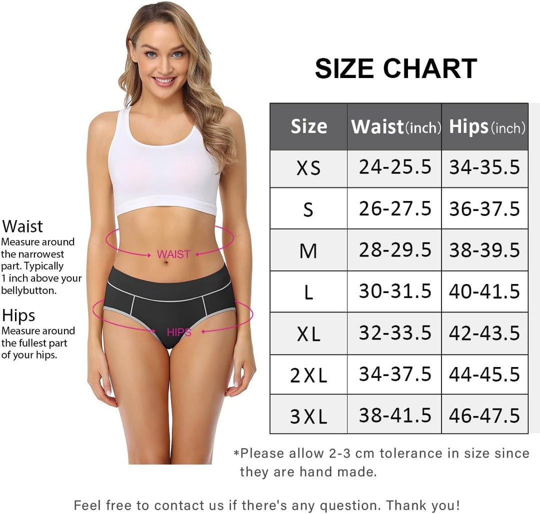wirarpa Unterhosen Damen Midi Taille Slip Baumwolle Bequeme Unterwäsche Mehrpack