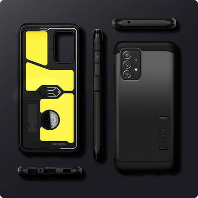 Spigen Tough Armor Hülle Kompatibel mit Samsung Galaxy A52 5G und Samsung Galaxy A52s 5G -Schwarz, S