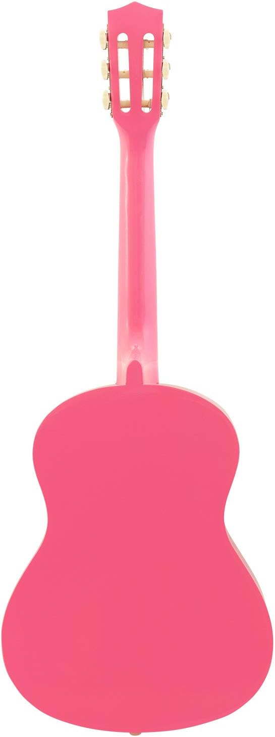 TIGER MA-CG09, 1/2Klassische Gitarre, Rosa, farbenfrohe Spanische Gitarre, mit Tragetasche, Gurt, Pi