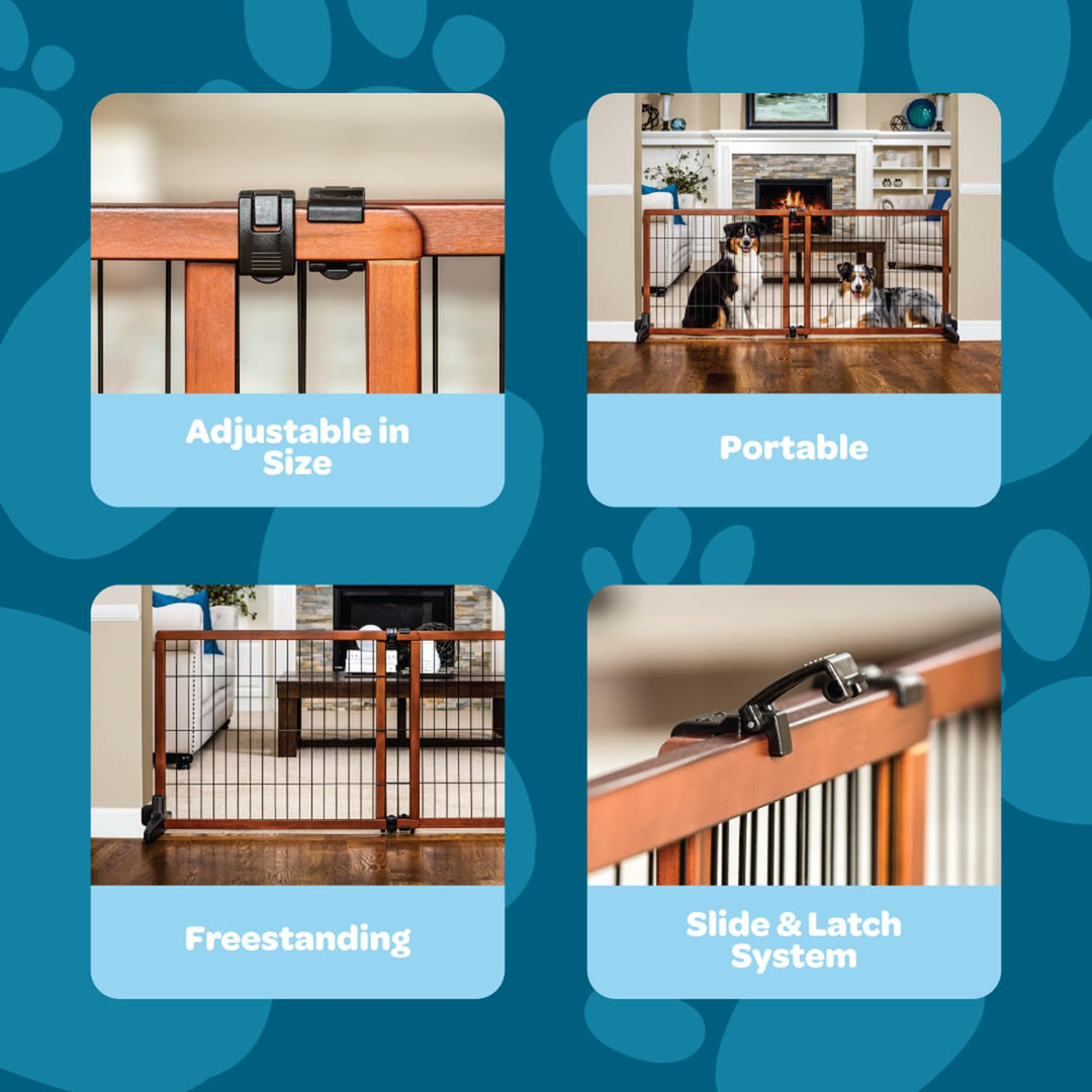 Carlson Pet Products Design Studio Haustiergitter aus Holz, freistehend, extra hoch/extra breit, Bra