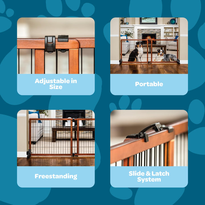 Carlson Pet Products Design Studio Haustiergitter aus Holz, freistehend, extra hoch/extra breit, Bra