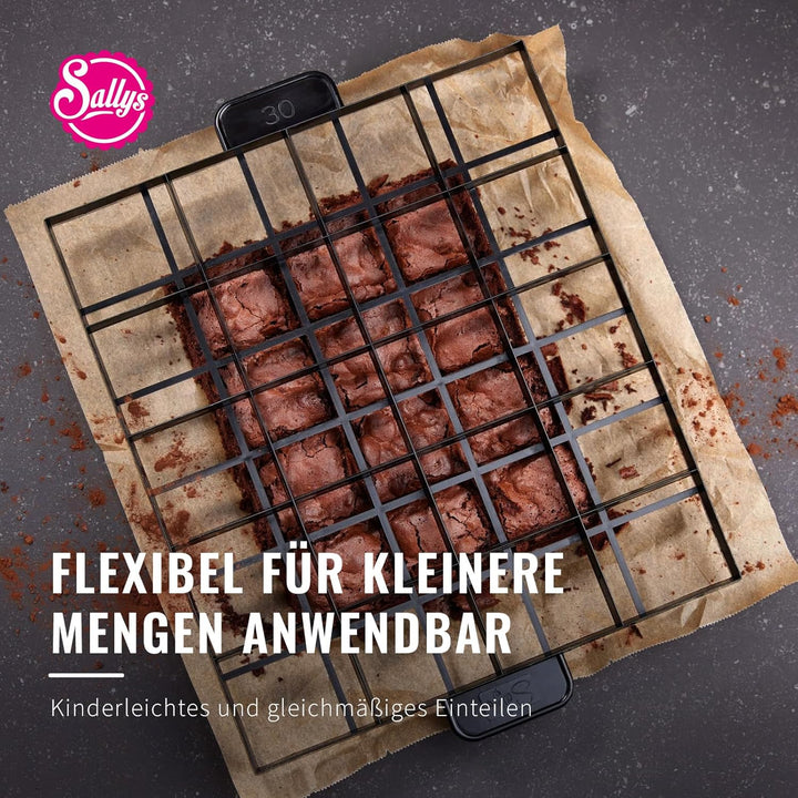 Sallys Kucheneinteiler - 31,5 x 42,5 cm - Torteneinteiler für 20/30 Gleichmässige Stücke - Backzubeh