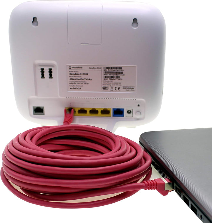 Netzwerkkabel Cat.6 50m magenta - 1 x Ethernetkabel Lankabel Cat6 Lan Netzwerk Kabel Sftp Pimf Patch