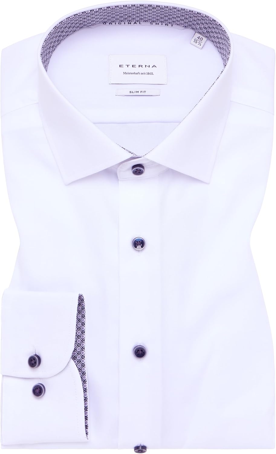 ETERNA Herren Original Shirt Slim FIT 39 Kragen / 67 Ärmel Weiss, 39 Kragen / 67 Ärmel Weiß