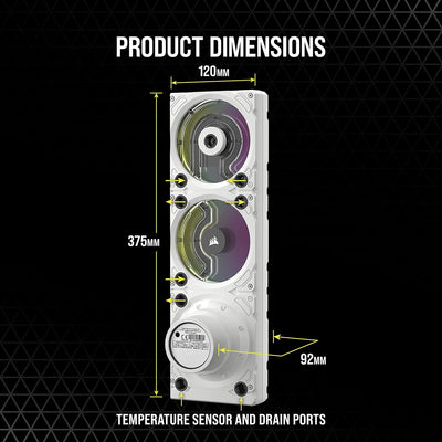 Corsair Hydro X Series XD7 RGB Pumpen-/Ausgleichsbehälter-Kombination (360-mm-Verteilerplattensystem