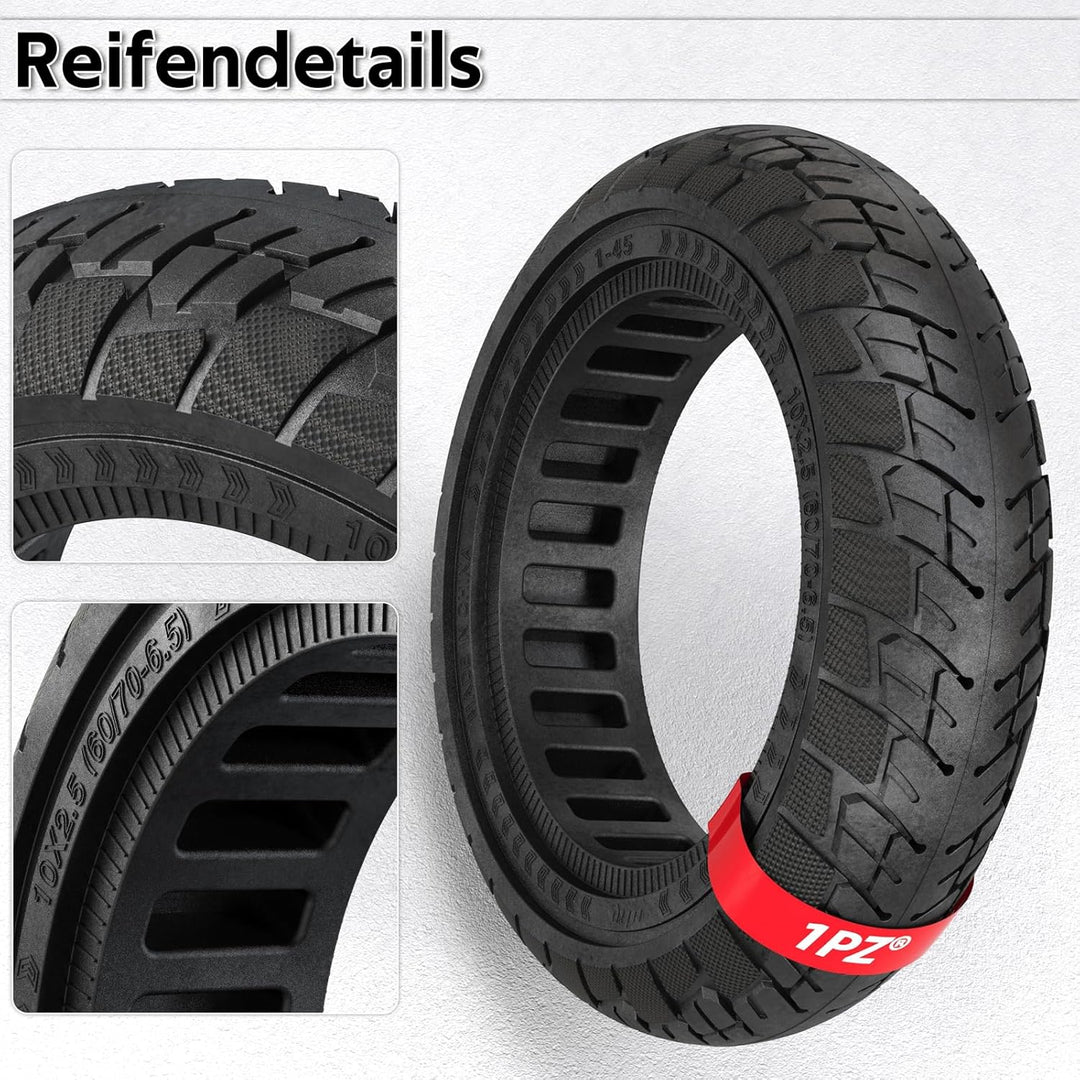 1PZ DL3-Y5W 10x2.5 Reifen 10 Zoll 60/70-6.5 Solid Reifen Ersatz für Segway Ninebot Max G30 G30D G30E