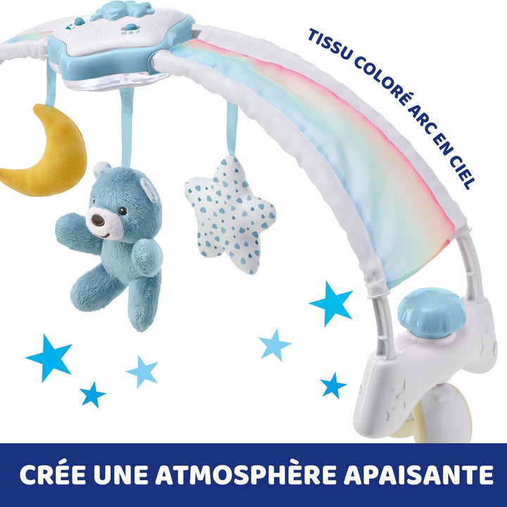 Chicco Regenbogen-Spielbogen für Kinderbett, 2in1 Evolutionskompatibel Next2Me, Babywanne mit Regenb