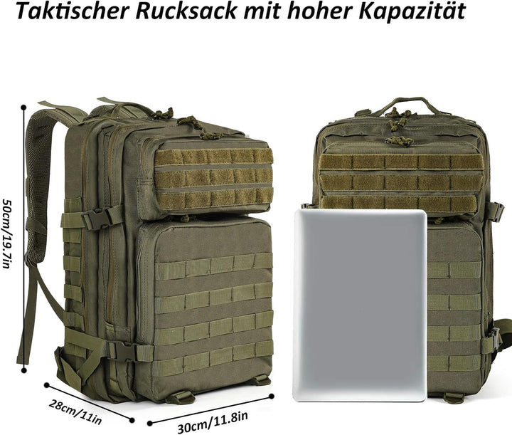 TANTOMI Taktischer Rucksack, 45L Militär Rucksack, Outdoor Rucksack, Travel Backpack, Tactical Backp