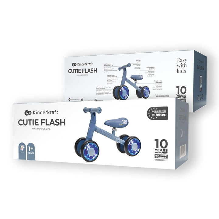 Kinderkraft Cutie Flash Laufrad, Lernlaufrad, Kinderlaufrad, Lauflernrad ohne Pedale, Räder mit LED-