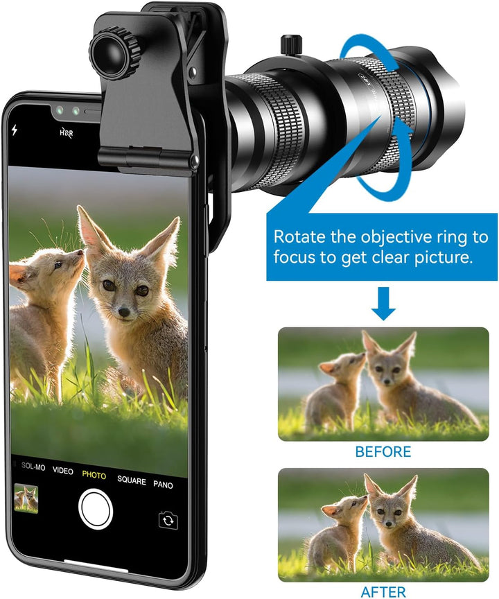 Apexel HD Handyobjektiv 28X Teleobjektiv mit Auslöser für iPhone Samsung, Huawei, Xiaomi Android Sma
