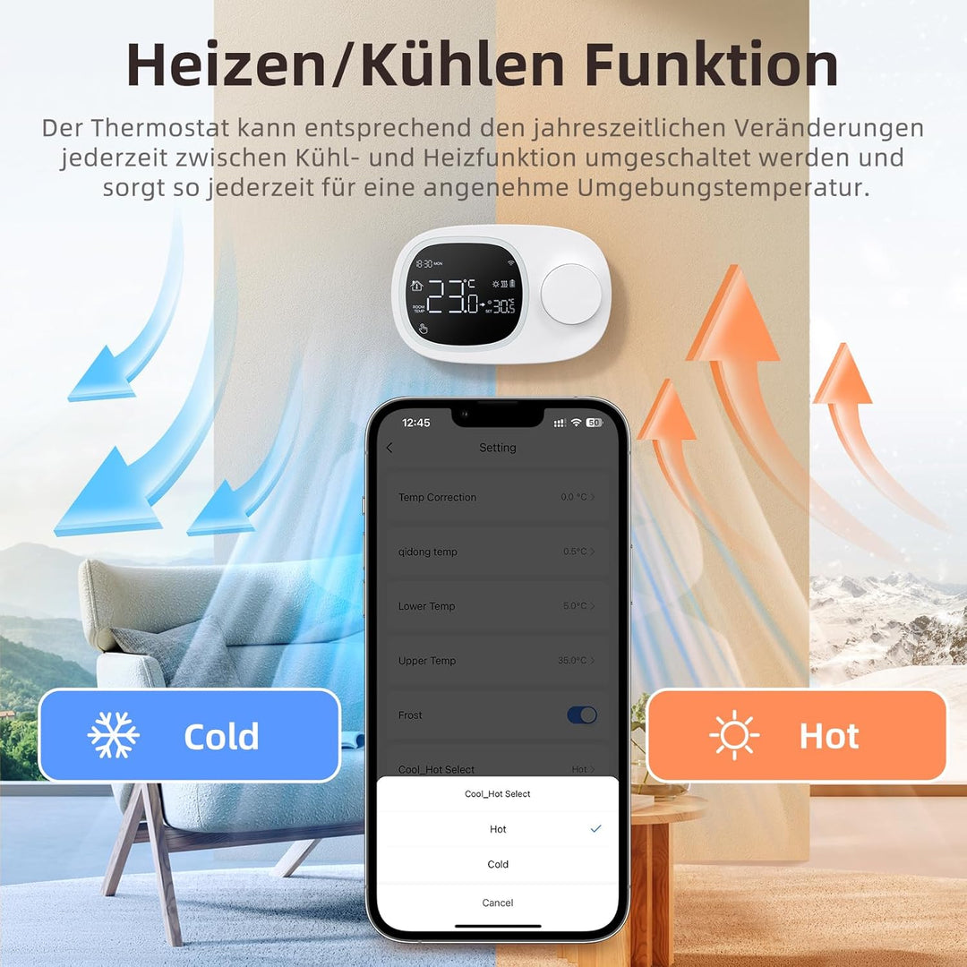 AVATTO Thermostat für Elektrische Fussbodenheizung Smart WiFi Thermostat Programmierbar Raumthermost