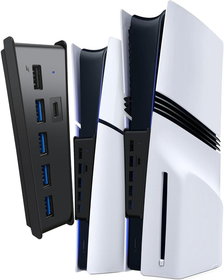 Joso 6 Port USB Hub für PS5 Pro/Slim, USB High-Speed Expansion Hub Ladegerät Splitter Kompatibel mit