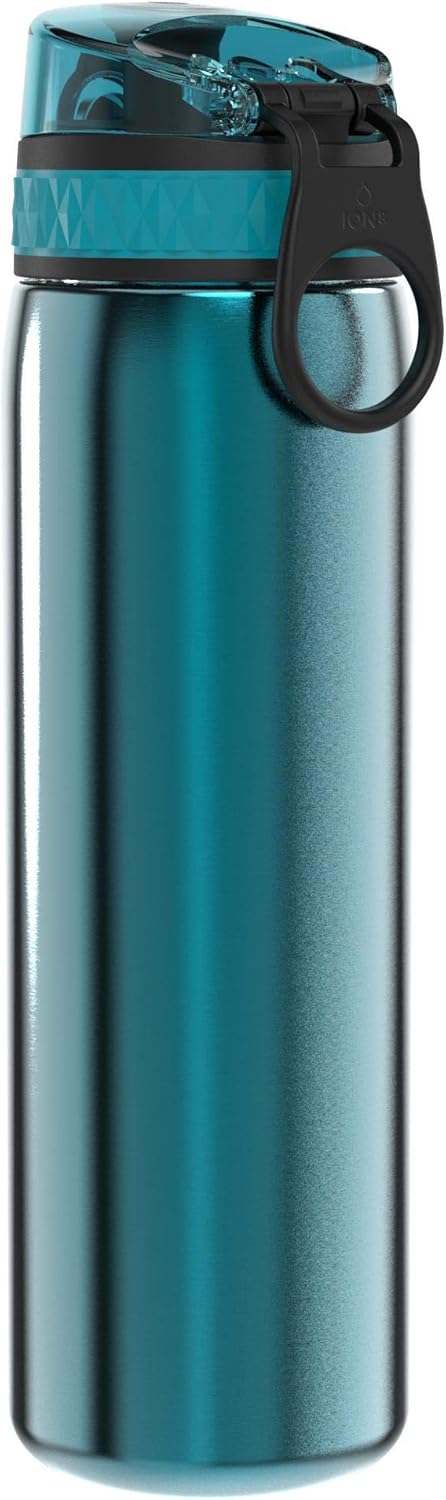 ION8 Leicht Stahl-Trinkflasche, 600 ml, Nicht IsoliertAuslaufsicher, Einhandöffnung, Sichere Verrieg